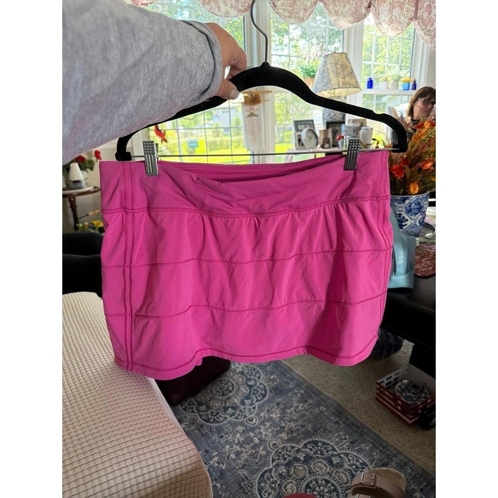 Lululemon Pace Rival Mid-Rise Skirt *Long in a bright sonic pink 12